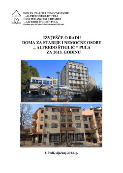 Izvje&scaron;će o radu ustanove za 2013. godinu