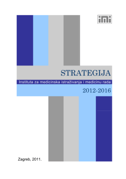 imi strategija - Institut za Medicinska Istraživanja i Medicinu Rada