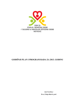 godišnji plan i program rada fizioterapeuta