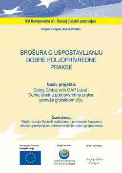 Bro&scaron;ura o uspostavi dobre poljoprivredne prakse na