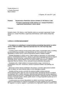 Croatia Airlines d. d. g. Srećko &Scaron;imunović Glavni direktor U Zagrebu