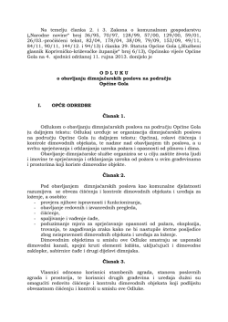 Odluka o obavljanju dimnjačarskih poslova na