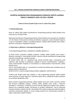 Izvje&scaron;taj koordinatora Kristijana Grđana