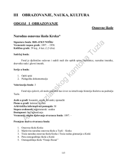 IV. Obrazovanje, nauka, kultura - Arhiv Tuzlanskog kantona Tuzla