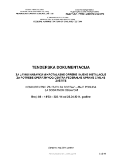 TENDERSKA DOKUMENTACIJA - Federalna uprava civilne zaštite