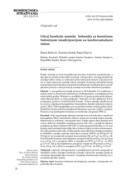 BIOMEDICINSKA ISTRAŽIVANJA Uticaj korekcije anemije bolesnika