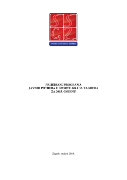 prijedlog programa javnih potreba u sportu grada zagreba za 2015