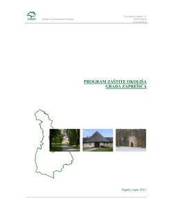 PROGRAM ZA&Scaron;TITE OKOLI&Scaron;A GRADA ZAPRE&Scaron;IĆA