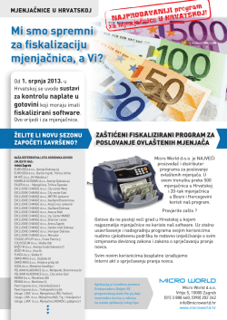 Mi smo spremni za fiskalizaciju mjenjačnica, a Vi?