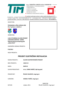 PROJEKT ELEKTRIČNIH INSTALACIJA