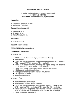 Plan rada po danima
