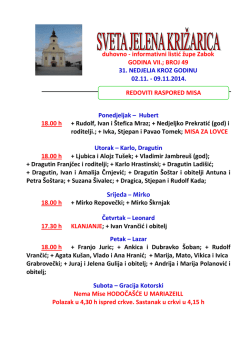 duhovno - informativni listić župe Zabok GODINA VII.; BROJ 49 31