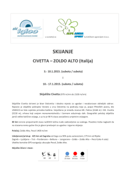 SKIJANJE CIVETTA &ndash; ZOLDO ALTO (Italija)