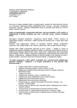 Plan rada za 2014. - Udruga antifa&scaron;ističkih boraca i antifa&scaron;ista liburnije