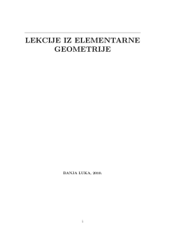Предавања из Елементарне геометрије