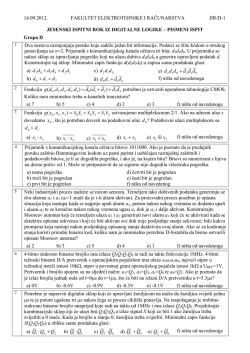 14.09.2012. FAKULTET ELEKTROTEHNIKE I RAČUNARSTVA JIR