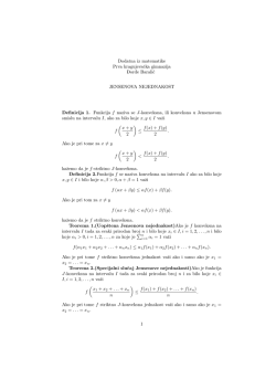 Dord¯e Baralic JENSENOVA NEJEDNAKOST Definicija 1. Funkcija