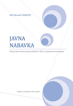 JAVNA NABAVKA - Uprava za javne nabavke Crne Gore