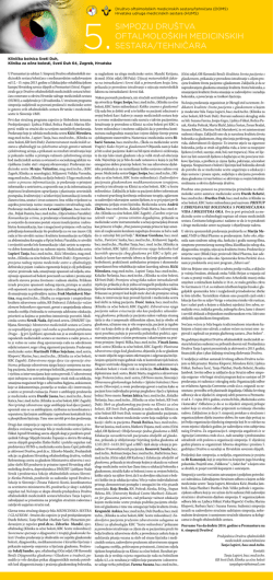Peti simpozij - 6. simpozij dru&scaron;tva oftalmolo&scaron;kih medicinskih sestara