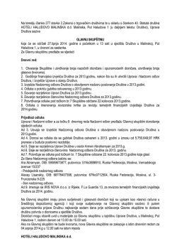 poziv na Glavnu skup&scaron;tinu