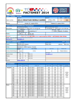 2014 CROATIAN WORLD GAMES, Zagreb , Hrvatska