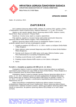 HRVATSKA UDRUGA &Scaron;AHOVSKIH SUDACA ZAPISNIK