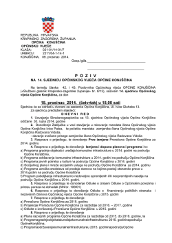 P  O  Z  I  V 18. prosinac 2014. (četvrtak) u 18,00 sati