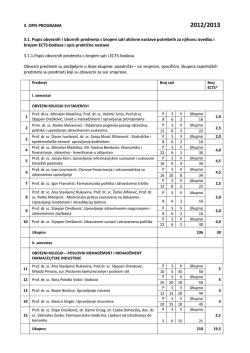 3. OPIS PROGRAMA 3.1. Popis obveznih i izbornih