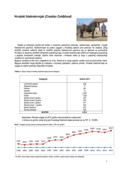 2013. - Stanje uzgoja hrvatskog hladnokrvnjaka