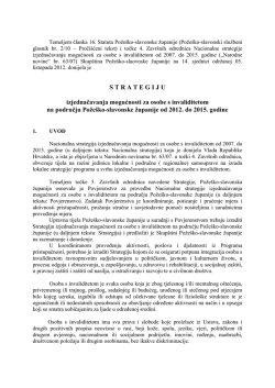 Strategija izjednačavanja mogućnosti za osobe s invaliditetom na