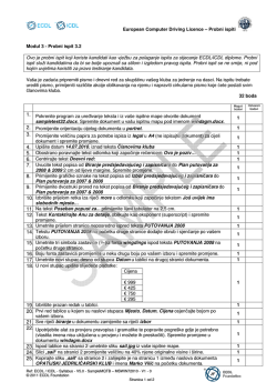 Probni ispit 3.2 Ovo je probni ispit koji koriste kandidati kao vjež ispit