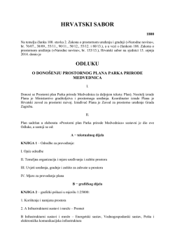 Odluka o dono&scaron;enju prostornog plana Parka prirode Medvednica