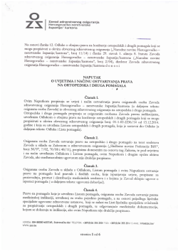 Naputak o uvjetima i nacinu ostvarivanja prava na ortopedska i