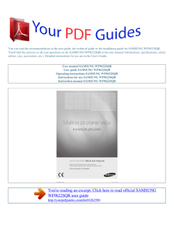Operating instructions SAMSUNG WF9622SQR