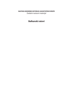 Balkanski ratovi - Center for Democracy in South East Europe