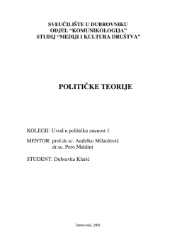 POLITIČKE TEORIJE