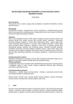 kaznena djela računalnog kriminaliteta u novom kaznenom