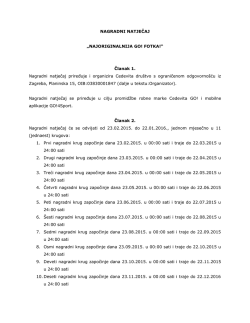 NAGRADNI NATJEČAJ &bdquo;NAJORIGINALNIJA GO! FOTKA