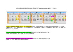 AERO TVZ Kalendar nastave i ispita II. &ndash; VI. 2014.