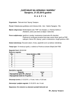 „SJEĆANJE NA ADNANA I NADIRA“ Sarajevo, 21.03.2015.godine