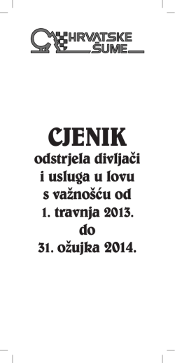 Hrvatske &Scaron;ume - Cjenik HR Za Tisak