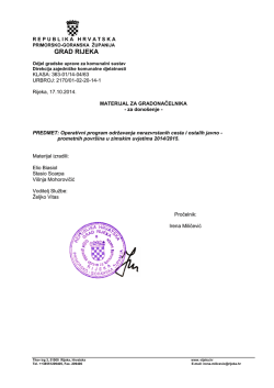 Prijedlog operativnog programa održavanja