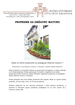 PRIPREME ZA DRŽAVNU MATURU - Pučko otvoreno učili&scaron;te Krapina