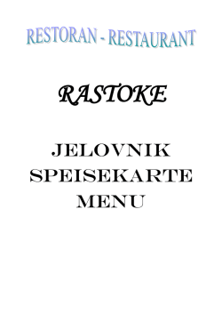 JELOVNIK SPEISEKARTE MENU