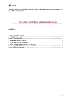 Temeljem članka 11 - UNIZG-WLAN