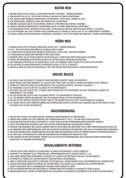 kućni red hišni red house rules hausordnung regolamento interno
