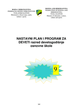 Nastavni plan i program za 9. razred