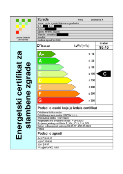 E n e rg e ts k i c e rtifik a t za s ta m b e n e zg ra d e