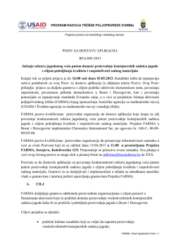 POZIV ZA DOSTAVU APLIKACIJA RFA-005-2013 Jačanje