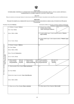 Świadectwo zdrowia dla produkt&oacute;w mlecznych przeznaczonych do